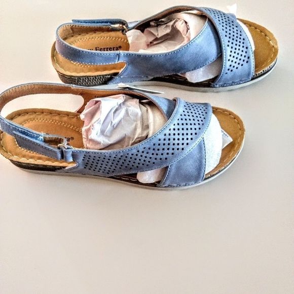 Henry Ferrera Women's Light Blue Sandals Size 9 - Picture 5 of 8